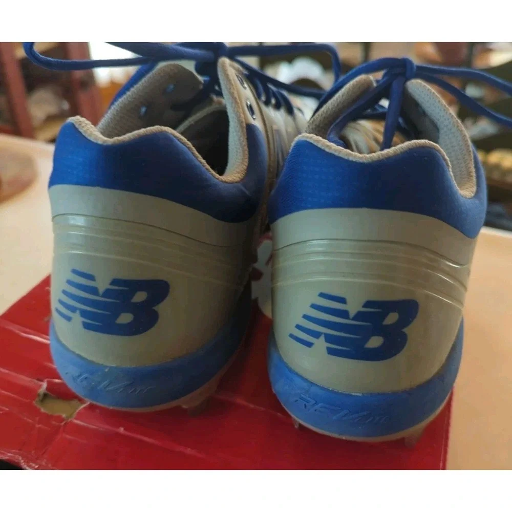 New Balance Baseball Cleats Men's Gray &‎ Blue Pre-Owned Size 12.5